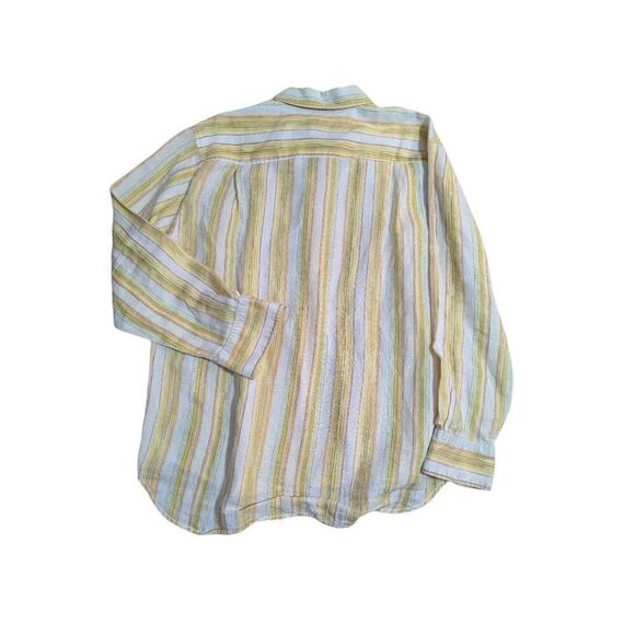 Tommy Bahama Men's Yellow Striped Long-Sleeve Linen Button-Front Shirt Size L - Picture 3 of 8